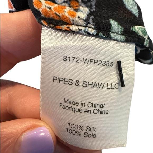 Veronica Beard Silk Floral Ruched Mini Dress Orange Blue 100% Silk S172-WFP2335 - Picture 10 of 16